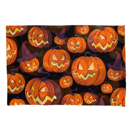 Halloween Pumpkins: Spooky Seamless Pattern. Kissenbezug (Vorderseite)