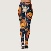 Halloween Pumpkins: Spooky Seamless Pattern. Leggi Leggings (Rückseite)