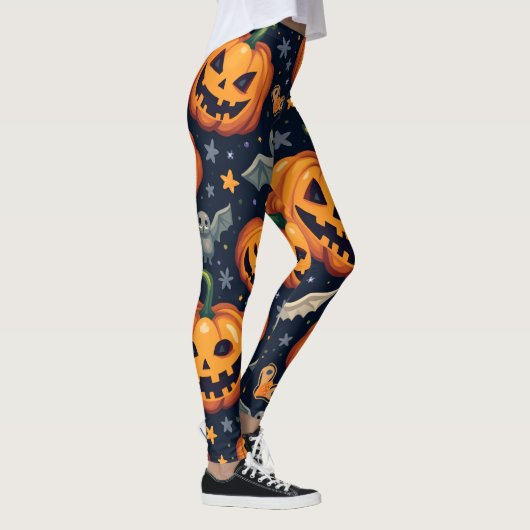 Halloween Pumpkins: Spooky Seamless Pattern. Leggi Leggings (Rechts)