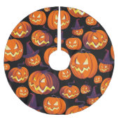 Halloween Pumpkins: Spooky Seamless Pattern. Polyester Weihnachtsbaumdecke (Vorderseite)