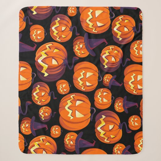 Halloween Pumpkins: Spooky Seamless Pattern. Sherpadecke (Vorderseite)