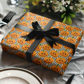 Halloween Pumpkins Stripes Jack O'Lanterns Muster Geschenkpapier