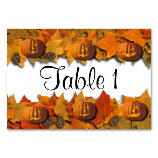 Halloween Pumpkins Tischnummer (Rückseite)