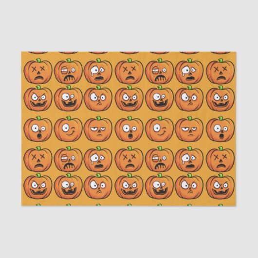 Halloween Pumpkins Tissue Paper Seidenpapier (Vorderseite)