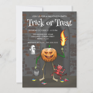 Halloween Pumpkins Trick oder Treat Einladung