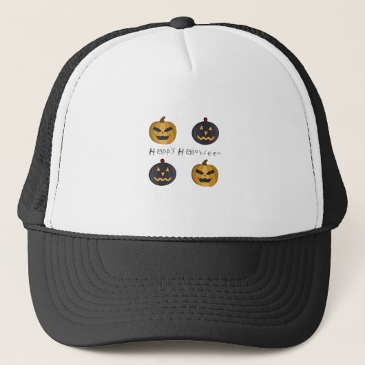 Halloween Pumpkins Truckerkappe (Vorderseite)