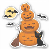 Halloween Pumpkins und Black Cat Aufkleber (Vorderseite)
