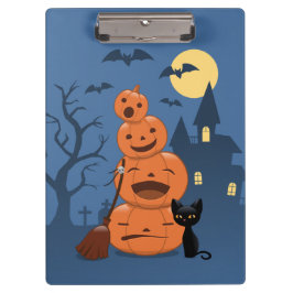 Halloween Pumpkins und Black Cat Klemmbrett