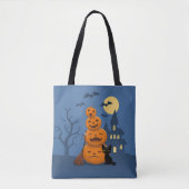 Halloween Pumpkins und Black Cat Tasche (Vorderseite)