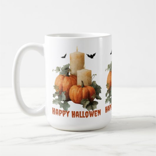 Halloween Pumpkins und Candles Art Kaffeetasse (Links)