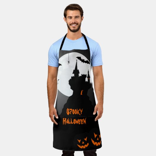 Halloween Pumpkins und Fledermäuse Schürze (Getragen)