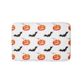 Halloween Pumpkins und Fledermäuse, Trick oder Tre Badematte (Vorderseite)