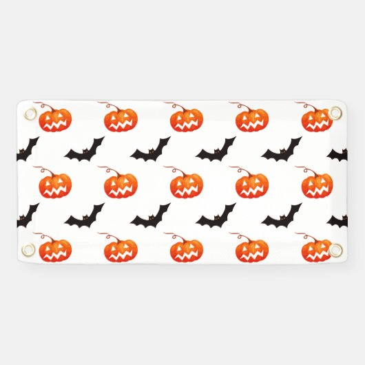 Halloween Pumpkins und Fledermäuse, Trick oder Tre Banner (Horizontal)