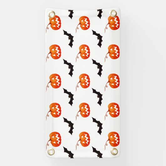 Halloween Pumpkins und Fledermäuse, Trick oder Tre Banner (Vertikal)