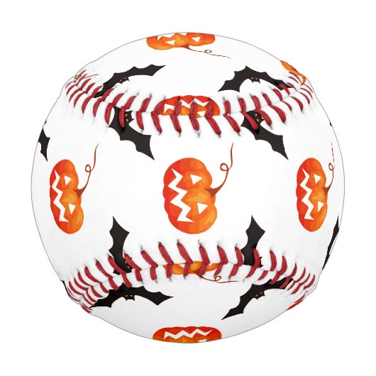 Halloween Pumpkins und Fledermäuse, Trick oder Tre Baseball (Vorderseite)
