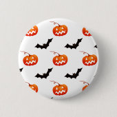 Halloween Pumpkins und Fledermäuse, Trick oder Tre Button (Vorderseite)