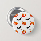 Halloween Pumpkins und Fledermäuse, Trick oder Tre Button (Vorne & Hinten)