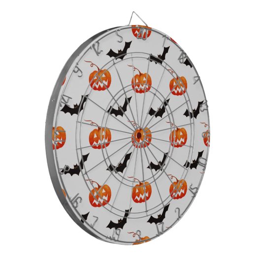Halloween Pumpkins und Fledermäuse, Trick oder Tre Dartscheibe (Vorderseite Links)