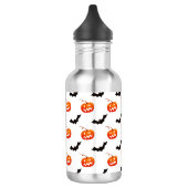 Halloween Pumpkins und Fledermäuse, Trick oder Tre Edelstahlflasche (Links)