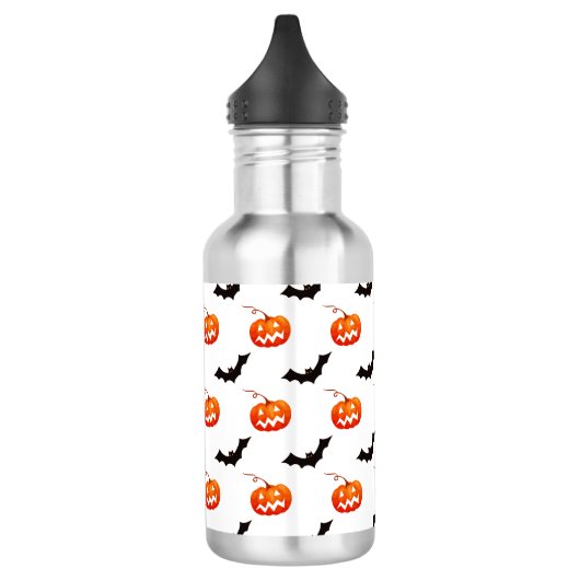 Halloween Pumpkins und Fledermäuse, Trick oder Tre Edelstahlflasche (Links)