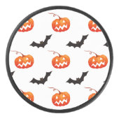 Halloween Pumpkins und Fledermäuse, Trick oder Tre Eishockey Puck (Vorderseite)