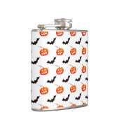 Halloween Pumpkins und Fledermäuse, Trick oder Tre Flachmann (Rechts)