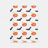 Halloween Pumpkins und Fledermäuse, Trick oder Tre Fleecedecke (Vorderseite)