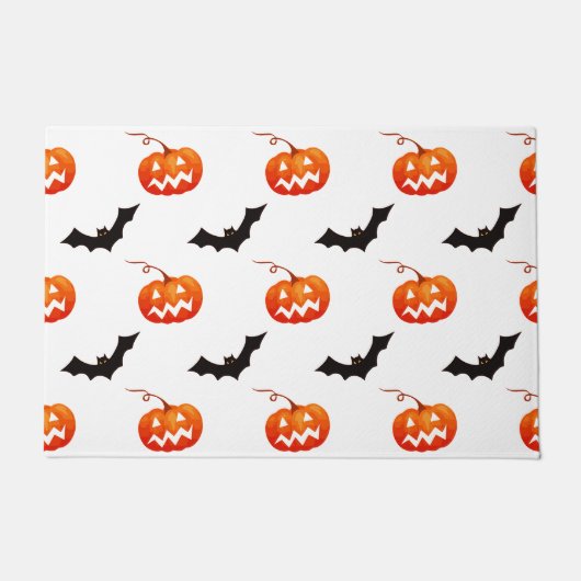 Halloween Pumpkins und Fledermäuse, Trick oder Tre Fußmatte (Vorderseite)