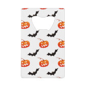 Halloween Pumpkins und Fledermäuse, Trick oder Tre Geldbeutel Flaschenöffner (Vorderseite)
