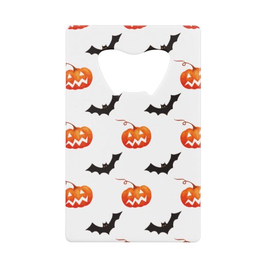 Halloween Pumpkins und Fledermäuse, Trick oder Tre Geldbeutel Flaschenöffner (Vorderseite)