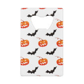 Halloween Pumpkins und Fledermäuse, Trick oder Tre Geldbeutel Flaschenöffner (Rückseite)