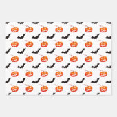 Halloween Pumpkins und Fledermäuse, Trick oder Tre Geschenkpapier Set (Vorderseite 2)