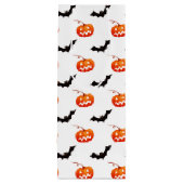 Halloween Pumpkins und Fledermäuse, Trick oder Tre Geschenktüte Für Weinflaschen (Rückseite)