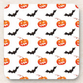 Halloween Pumpkins und Fledermäuse, Trick oder Tre Getränkeuntersetzer (Vorderseite)