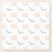 Halloween Pumpkins und Fledermäuse, Trick oder Tre Glasuntersetzer (Rückseite)