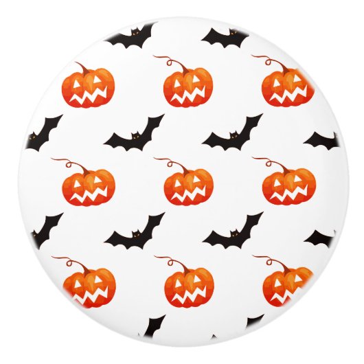 Halloween Pumpkins und Fledermäuse, Trick oder Tre Keramikknauf (Vorderseite)