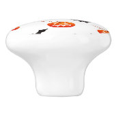 Halloween Pumpkins und Fledermäuse, Trick oder Tre Keramikknauf (Seitenansicht)