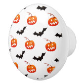 Halloween Pumpkins und Fledermäuse, Trick oder Tre Keramikknauf (Rechts)