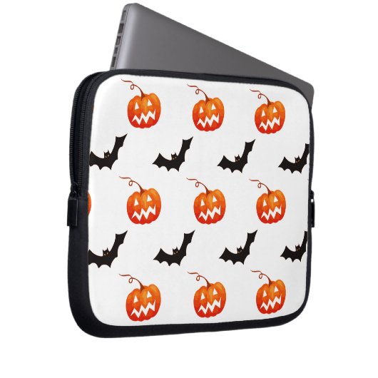 Halloween Pumpkins und Fledermäuse, Trick oder Tre Laptopschutzhülle (Vorne Rechts)