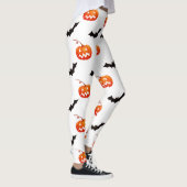 Halloween Pumpkins und Fledermäuse, Trick oder Tre Leggings (Rechts)