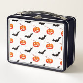 Halloween Pumpkins und Fledermäuse, Trick oder Tre Metall Brotdose (Vorderseite)
