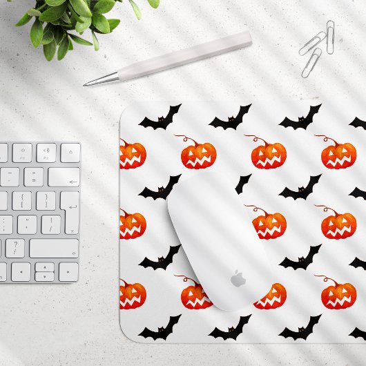 Halloween Pumpkins und Fledermäuse, Trick oder Tre Mousepad