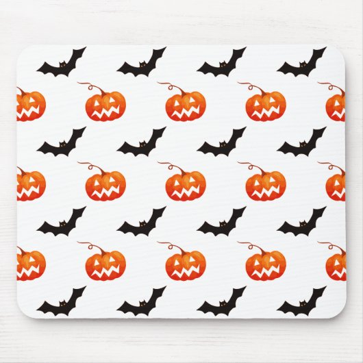 Halloween Pumpkins und Fledermäuse, Trick oder Tre Mousepad (Vorne)