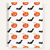 Halloween Pumpkins und Fledermäuse, Trick oder Tre Notizblock (Vorderseite)