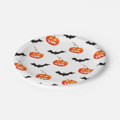 Halloween Pumpkins und Fledermäuse, Trick oder Tre Pappteller (Schrägansicht)