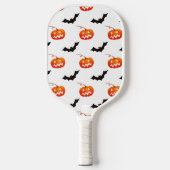 Halloween Pumpkins und Fledermäuse, Trick oder Tre Pickleball Schläger (Vorderseite)
