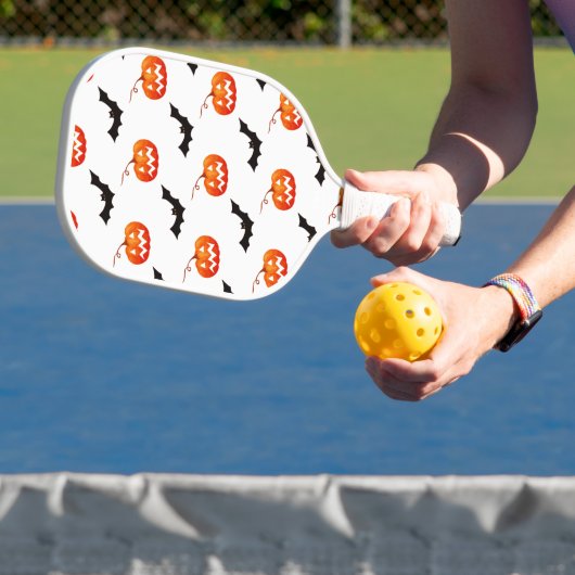 Halloween Pumpkins und Fledermäuse, Trick oder Tre Pickleball Schläger (InSitu)