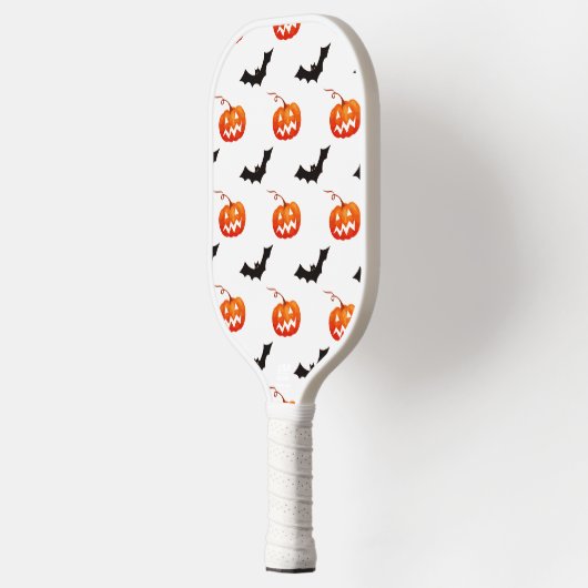 Halloween Pumpkins und Fledermäuse, Trick oder Tre Pickleball Schläger (Links)
