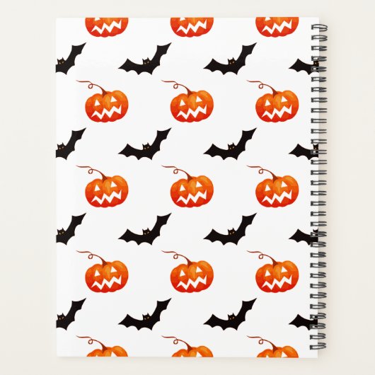 Halloween Pumpkins und Fledermäuse, Trick oder Tre Planer (Rückseite)