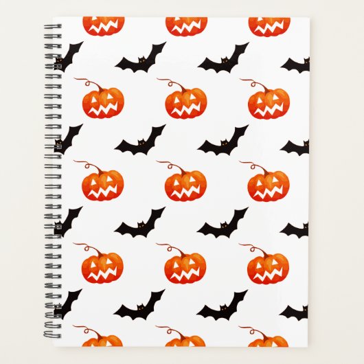 Halloween Pumpkins und Fledermäuse, Trick oder Tre Planer (Vorderseite)